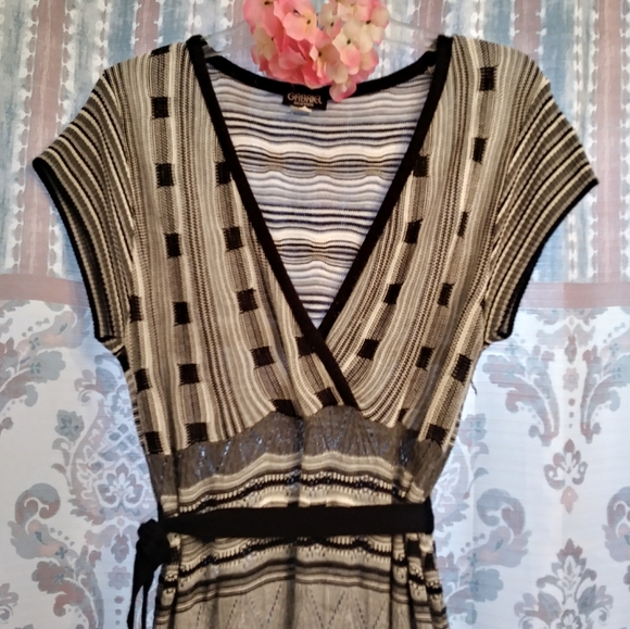 Gabriel NY Black & White Crochet Knit Dress - Picture 3 of 5